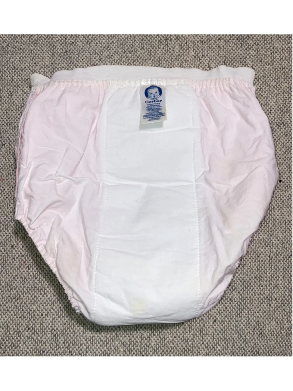 Vintage Pink Baby Gerber Plastic Diaper Cover Rubber Pants Vinyl Lined Padded 2T